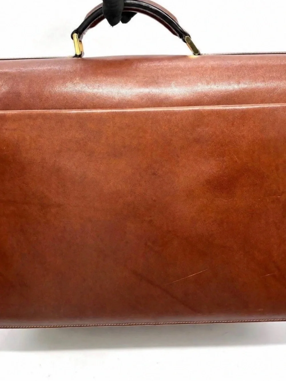Vintage Gold Pfeil Leather Attache Briefcase Combination Lock Shoulder Strap